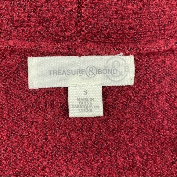 Treasure & Bond Rib Knit Detail Cardigan maroon - Picture 10 of 11